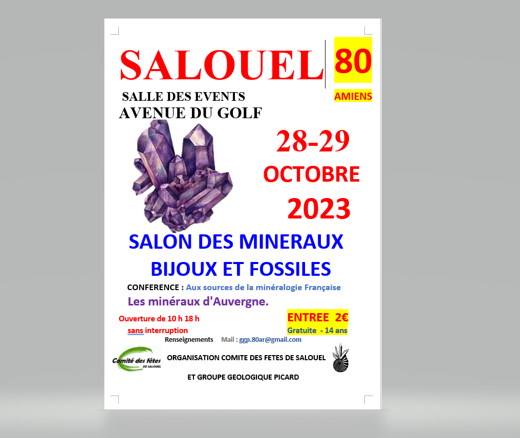 Salon des Minéraux, Fossiles et bijoux de Salouël