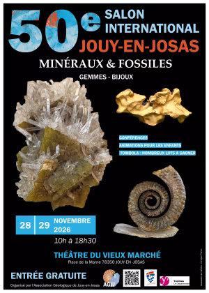 50. Internationale Mineralien-, Fossilien-, Edelstein- und Schmuckausstellung in Jouy-en-Josas