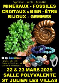 Fossile Mineralien, Kristalle und Wellness Troyes Schmuck- und Edelsteinmesse