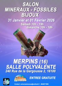 Mineralien-, Fossilien- und Designerschmuckausstellung.