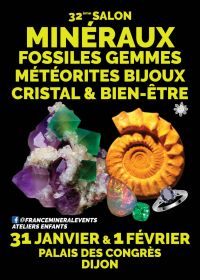 32. Mineralienmesse in Dijon – Kristalle, Fossilien, Edelsteine, Meteoriten, Schmuck & Wellness