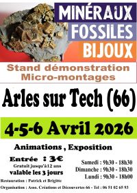 Mineralien-, Fossilien- und Schmuckmesse in Arles-sur-Tech