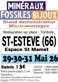 Mineralien-, Fossilien- und Schmuckmesse in St. Estève