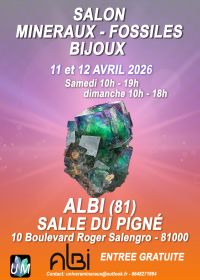 Mineralien-, Fossilien- und Designerschmuckausstellung.