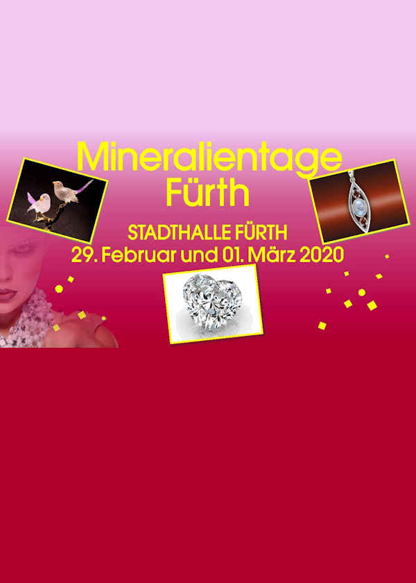 Ausstellung von Mineralien, Schmuck, Edelsteinen und Fossilien