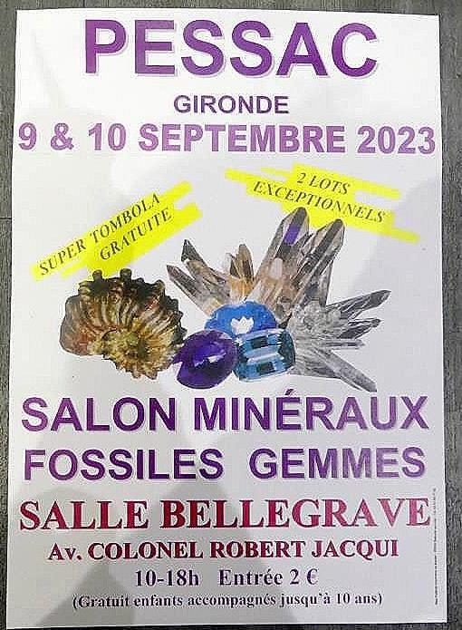 27. MESSE FÜR FOSSILE MINERALIEN UND EDELSTEINE IN PESSAC