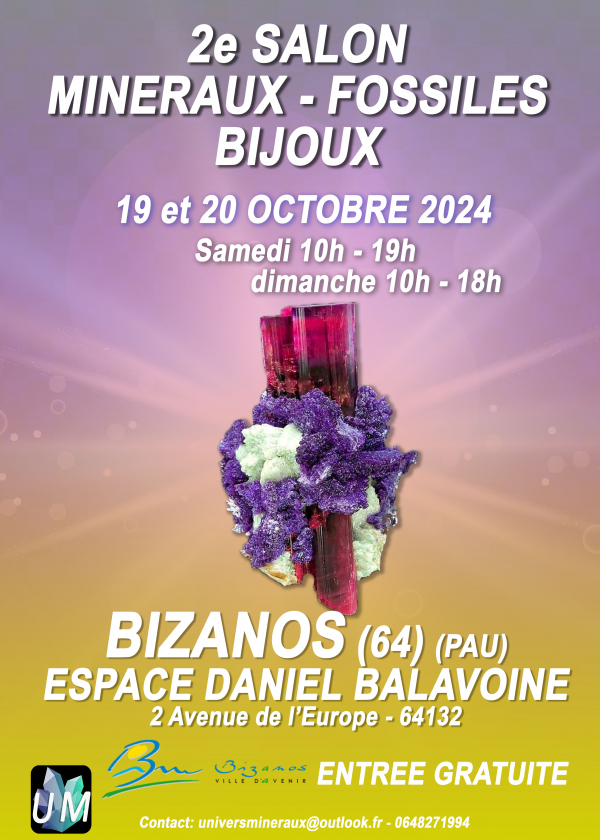 Ausstellung von Mineralien, Fossilien und Designerschmuck.