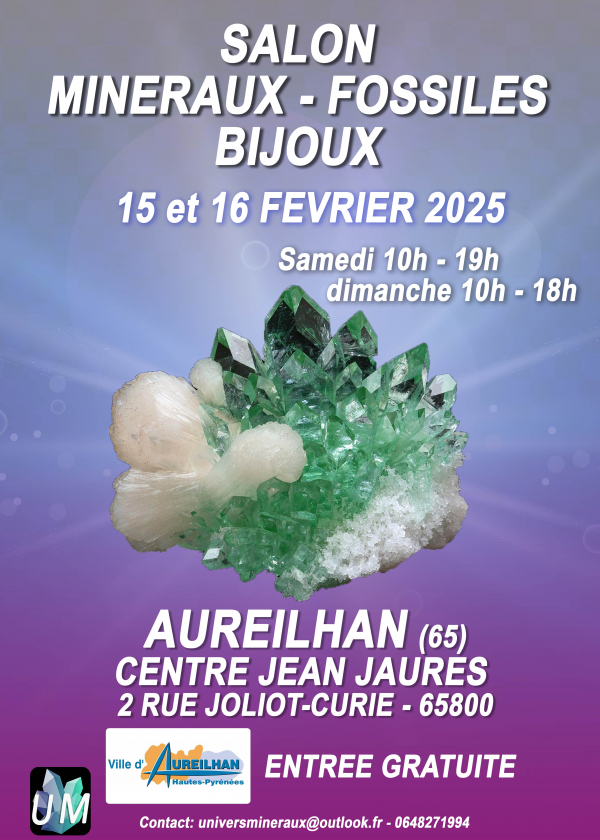Ausstellung von Mineralien, Fossilien und Designerschmuck.