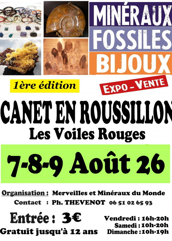 Mineralien-, Fossilien- und Schmuckmesse in Canet en Roussillon