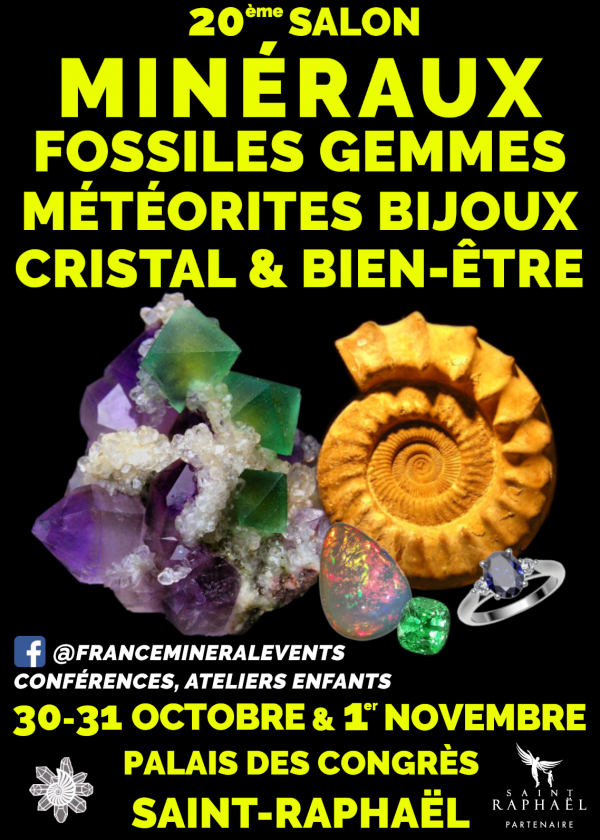 20. Salon MinéralEvent Saint-Raphaël - Mineralien, Edelsteine, Fossilien und Schmuck