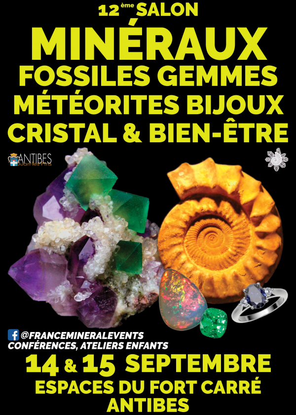 12. Salon MinéralAntibes Event – Mineralien, Fossilien, Edelsteine, Schmuck, Kristall und Wohlbefinden