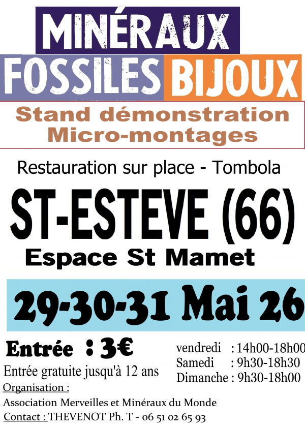 Mineralien-, Fossilien- und Schmuckmesse in St. Estève