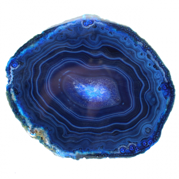 Polierte blaue Achat-Scheiben für Edelsteinliebhaber