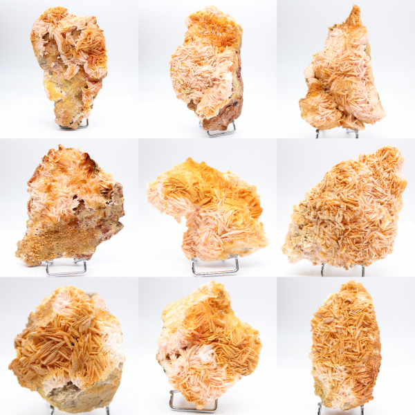 Exemplar von marokkanischem orangefarbenem Baryt in natürlichen Kristallen