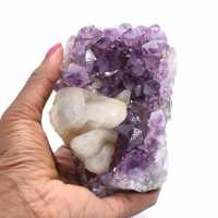 Calcit auf Amethyst