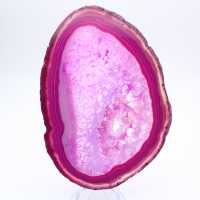 Dekorative Scheibe aus gefärbtem rosa Achat