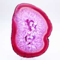 polierte Achatscheibe, rosa getönt