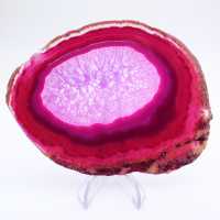 Dekorative Scheibe aus gefärbtem rosa Achat