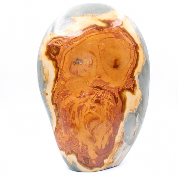 Jaspis mit Gesichtsdruck, 3 kg, dekorativer polierter Stein