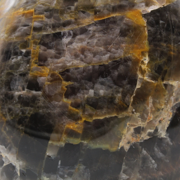 Schwarzer Mondstein Microline Zierstein aus Madagaskar