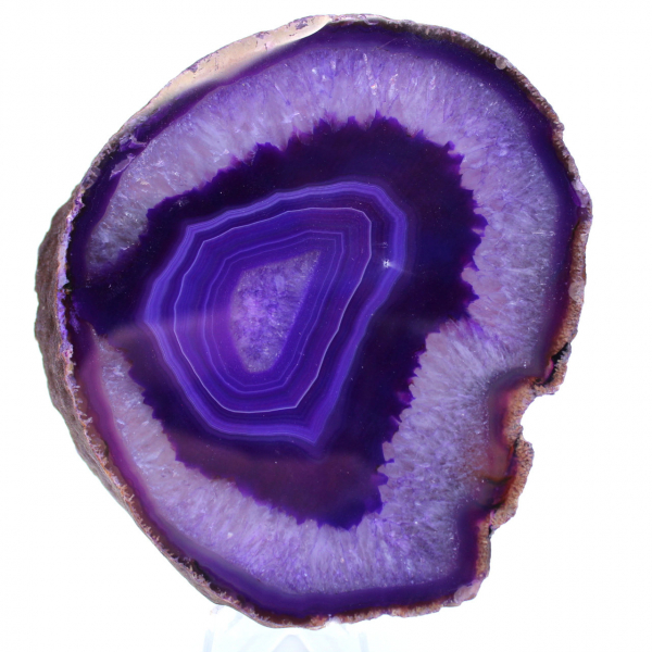 Scheibe aus dekorativem lila Achat