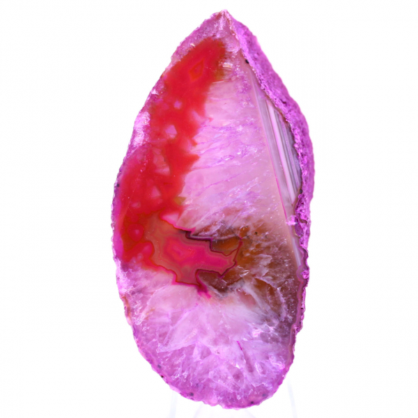 Scheibe aus rosafarbenem Achatmineral