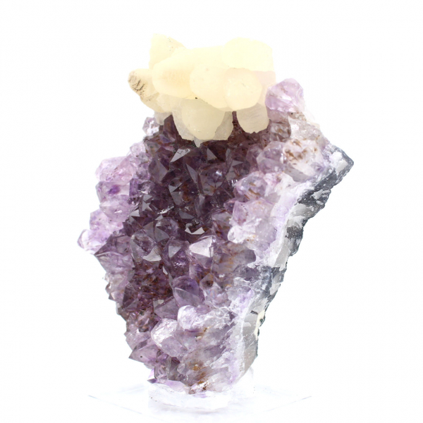 Calcit auf Amethyst aus Brasilien