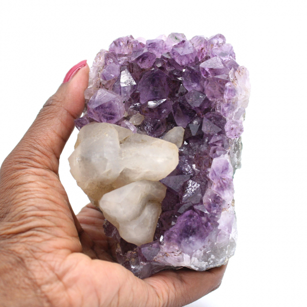 Calcit auf Amethyst