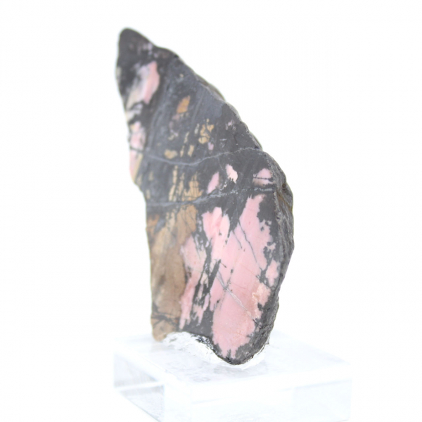 Natürliche Rhodonit-Scheibe ideal zur Dekoration