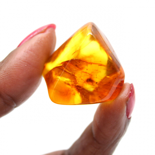 Kleines Exemplar eines polierten Bernsteinkiesels – authentisch aus Litauen