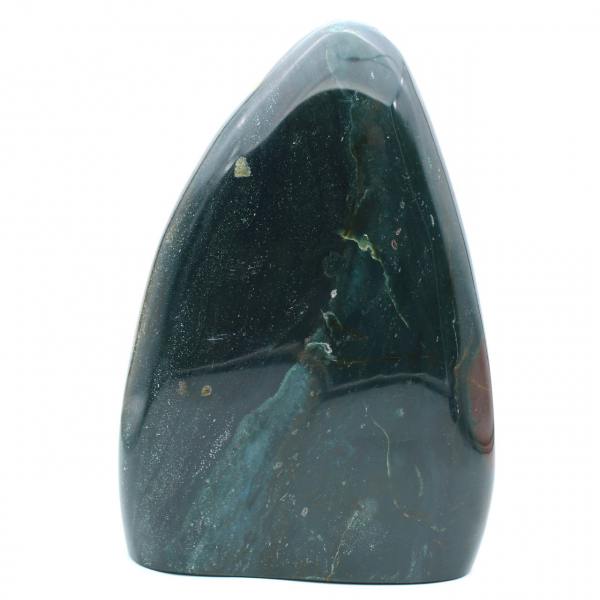 Polierter grüner Jaspis, massives Ornament, Naturstein, Madagaskar