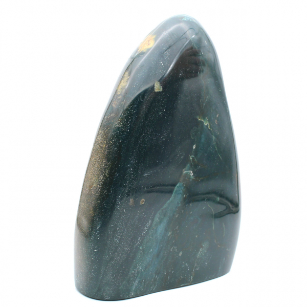 Polierter grüner Jaspis, massives Ornament, Naturstein, Madagaskar