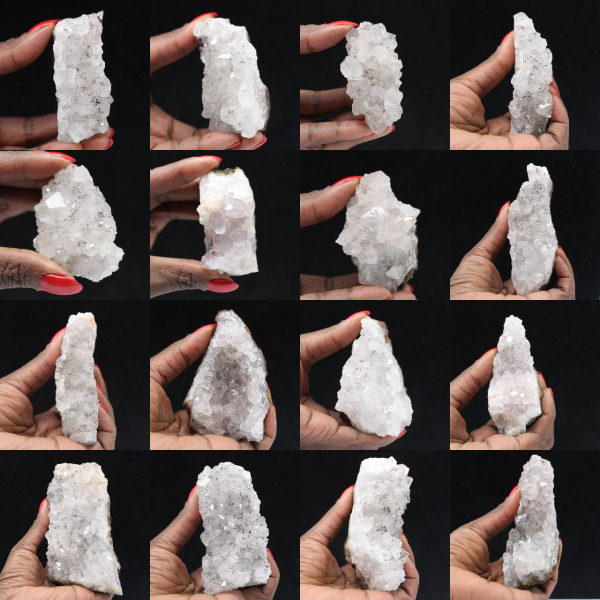 Rohquarz aus Marokko, Kristalle mit Goethit-Einschlüssen