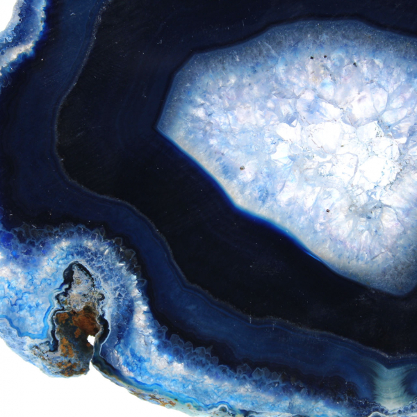 Brasilianische blaue Achatscheibe für wissenschaftliche Sammlungen