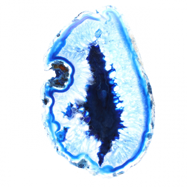 Dünne Scheibe blauer Achat brasilianischer Herkunft