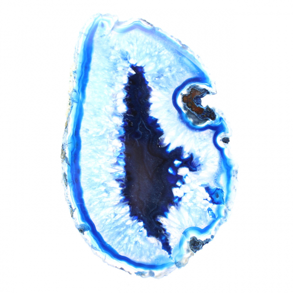 Dünne Scheibe blauer Achat brasilianischer Herkunft