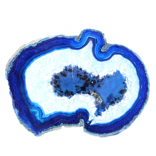 Polierte blaue Achatscheiben für wissenschaftliche Dekoration
