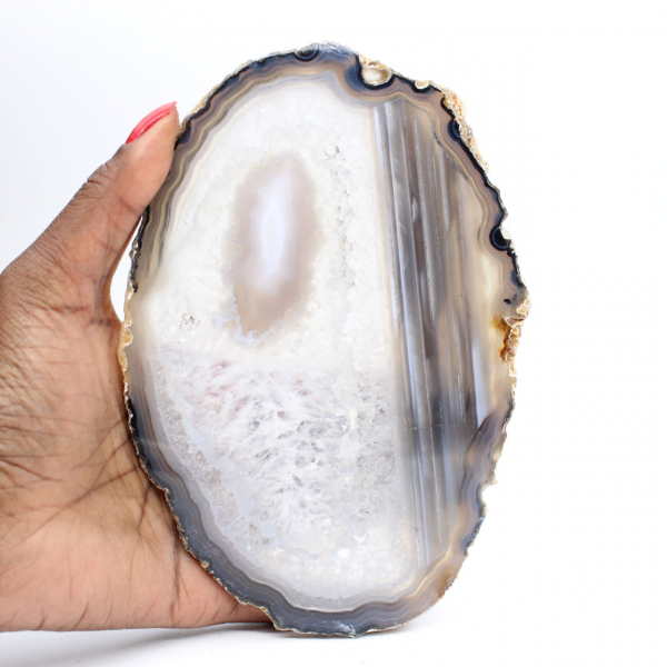 Polierte, durchscheinende Achatplakette