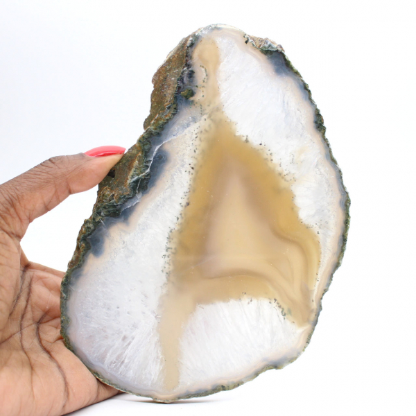 Scheibe aus Achat mit dichten Bändern