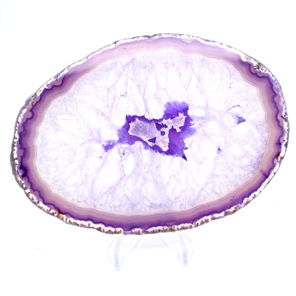Scheibe aus violettem Achatmineral – Herkunft: Brasilien