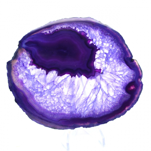 Steindekoration: Scheibe aus violettem brasilianischem Achat