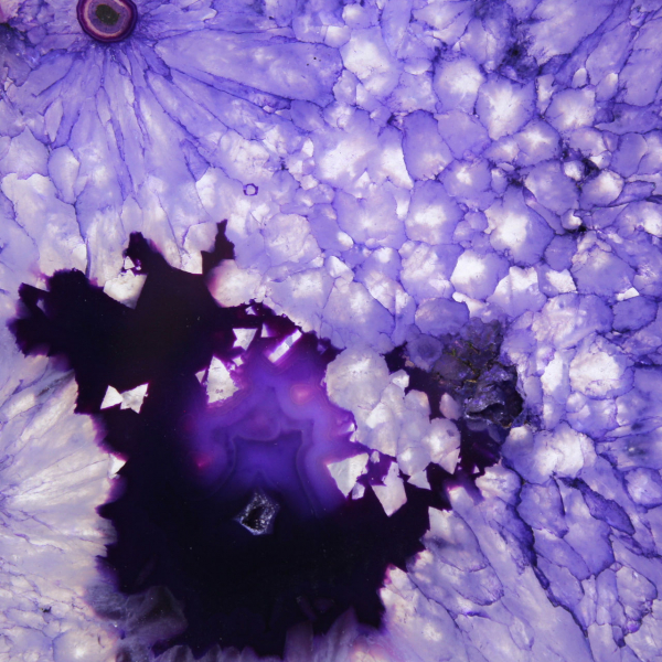 Scheibe aus massivem brasilianischem Achat, Lilatöne