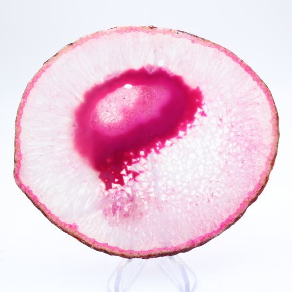 Dekorative Scheibe aus rosafarbenem Achat