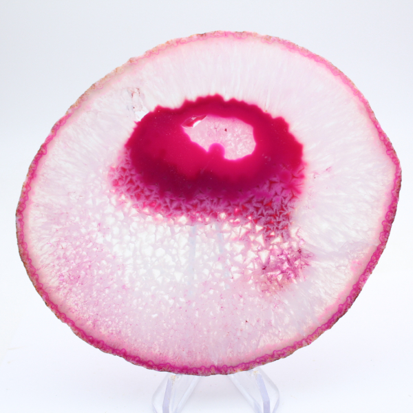 Dekorative Scheibe aus rosafarbenem Achat