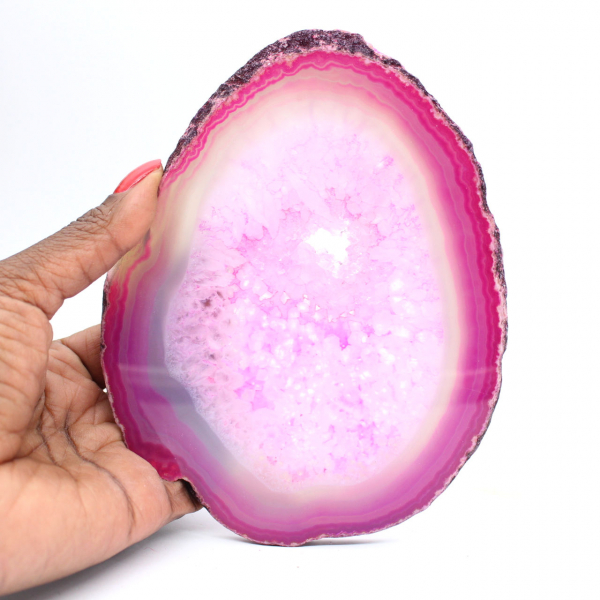 Polierter, rosafarbener brasilianischer Achat