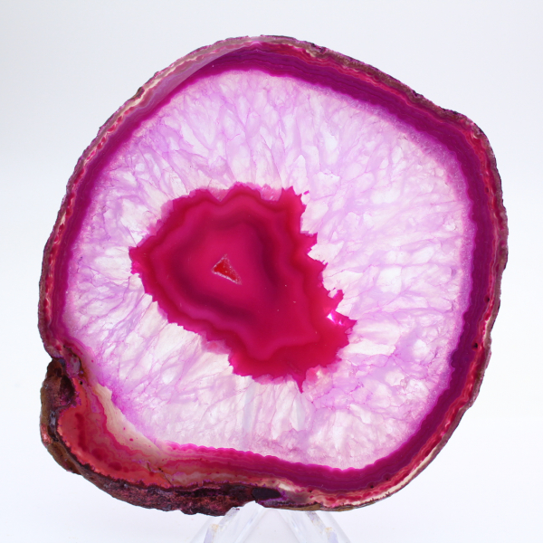 Dekorative Scheibe aus rosafarbenem Achat