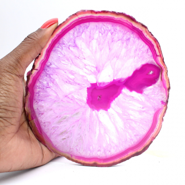 Natürliche rosafarbene Achatscheibe