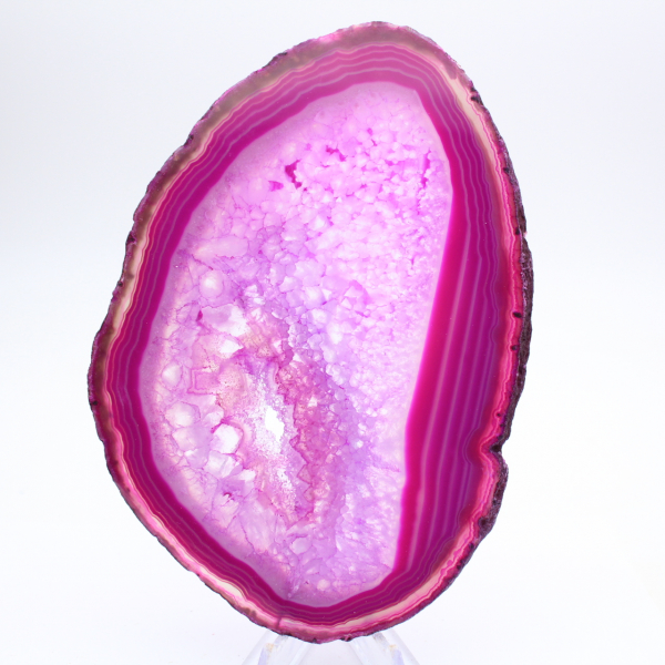 Dekorative Scheibe aus gefärbtem rosa Achat