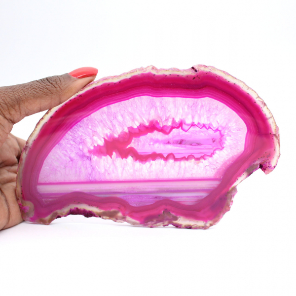 Dekorativer, rosafarbener, polierter Achat