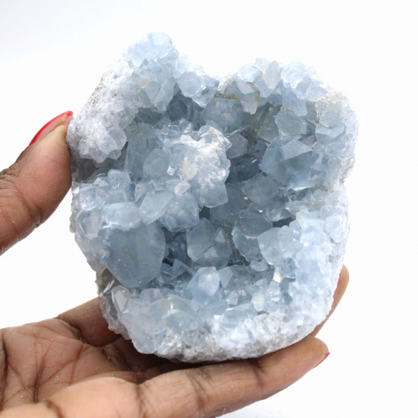 Ansammlung von Celestinkristallen – Herkunft Madagaskar